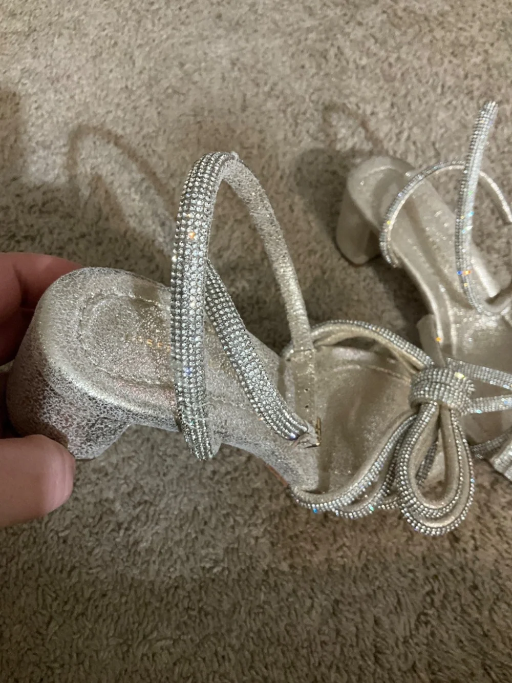 Loeffler Randall Mikel Cappuccino Bow Mid−Heel Sandal